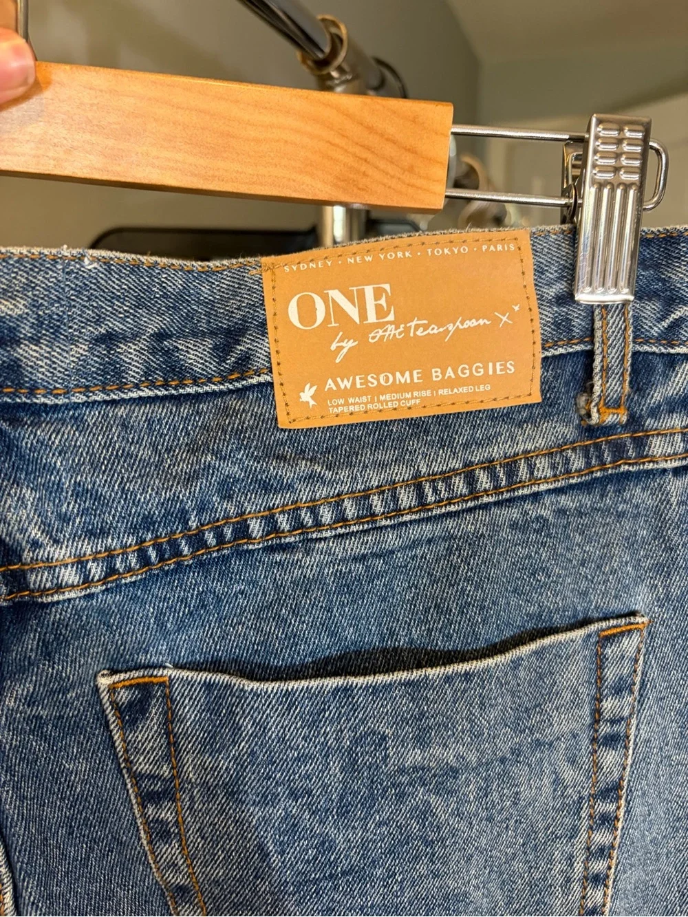 One Teaspoon Blue Distressed Boyfriend Jeans Awesome Baggies Wolf Blue - Picture 5 of 8